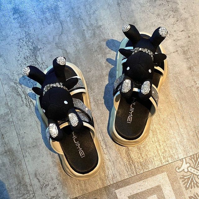 Letnie koreańskie sandały z podwyższoną podeszwą dla kobiet 2021, diamentowe, antypoślizgowe, modne i uniwersalne - Wianko - 8