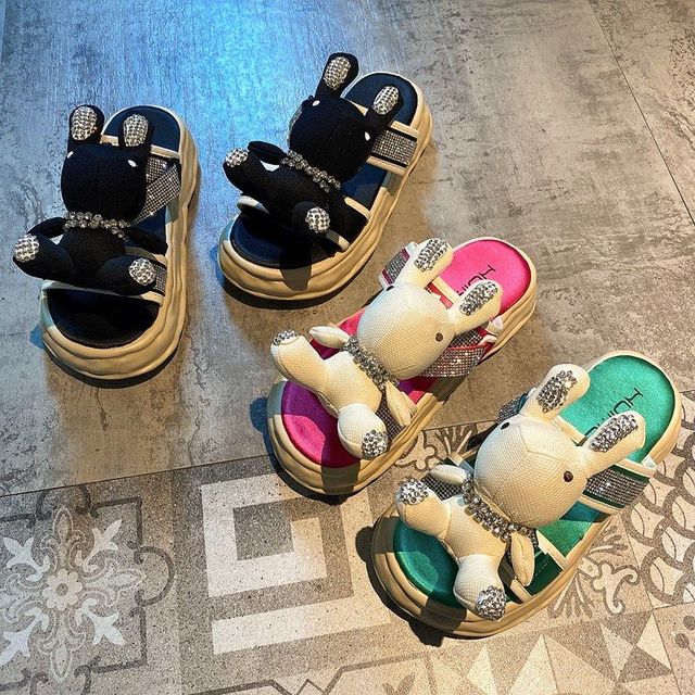 Letnie koreańskie sandały z podwyższoną podeszwą dla kobiet 2021, diamentowe, antypoślizgowe, modne i uniwersalne - Wianko - 11