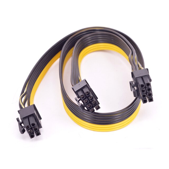 Kabel zasilający PCI-e 6 Pin do 2 portów 6 + 2 Pin 8 Pin GPU 6Pin do 8pin - 1200 W modułowy zasilacz (złoty) - Wianko - 3
