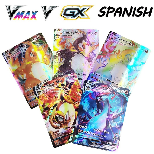 Karty Pokemon trener GX VMAX holograficzne w języku angielskim, hiszpańskim i francuskim - zestaw świąteczny - Wianko - 6