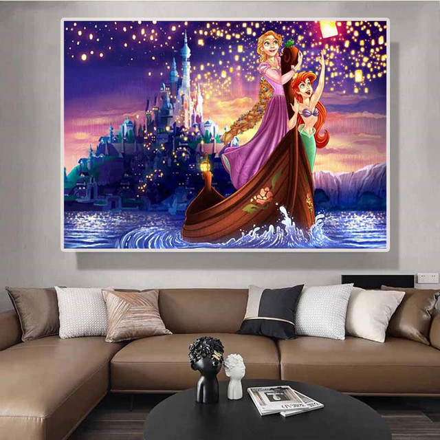 Obraz na płótnie Disney Movie Roszpunka i Rzeka Syreny - plakat i druki do pokoju dziecięcego - Wianko - 7