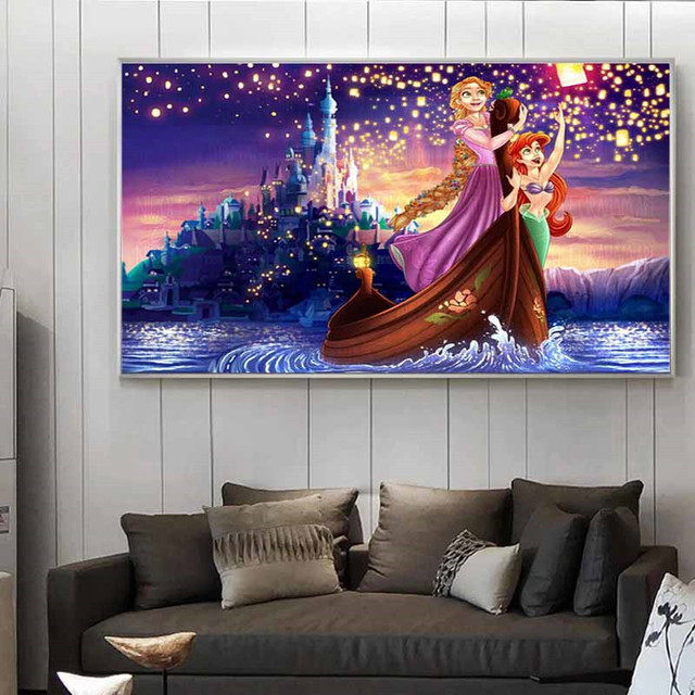 Obraz na płótnie Disney Movie Roszpunka i Rzeka Syreny - plakat i druki do pokoju dziecięcego - Wianko - 6