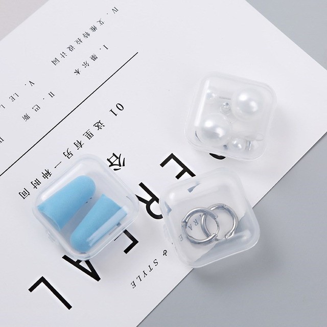 50 sztuk puste plastikowe jasne Mini kwadratowe pudełko na biżuterię zatyczki do uszu Nail Art kolorowy diamentowy futerał do przechowywania - Wianko - 6