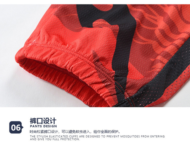 Lekki komplet ubrań wędkarskich dla kobiet, czerwony, z ochroną UV, idealny na lato - bluza z kapturem i spodnie w tygrysia koszulę - Wianko - 14