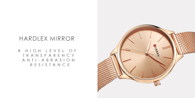 Zegarek damski CURREN z prostą bransoletką i siateczkowym paskiem - kwarcowy zegar dla eleganckiej kobiety - Wianko - 6