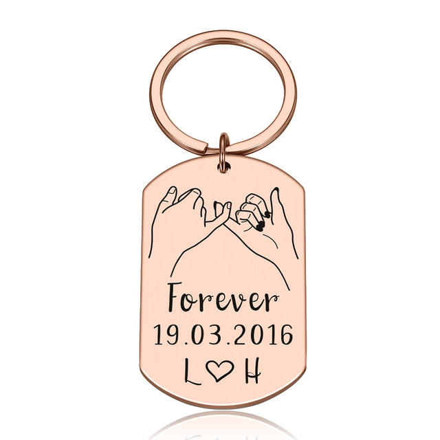 Spersonalizowany brelok na klucze z własną nazwą - prezent na rocznicę, randkę, miłość - Wianko - 10