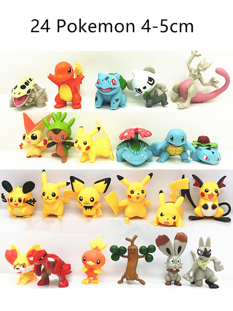 Pokemon Pikachu - zestaw 24 figurki dekoracyjne z kolekcji zabawek dla dzieci - Wianko - 1