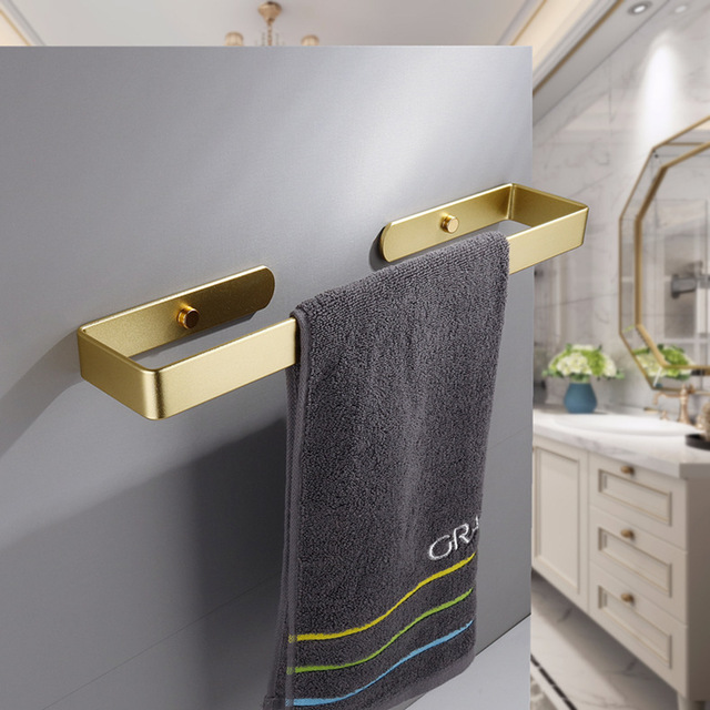 Uchwyt na papier toaletowy i haki na ręczniki ULA, szczotkowane złoto, akcesoria łazienkowe, aluminiowe zestawy sprzętu do kąpieli - Wianko - 1