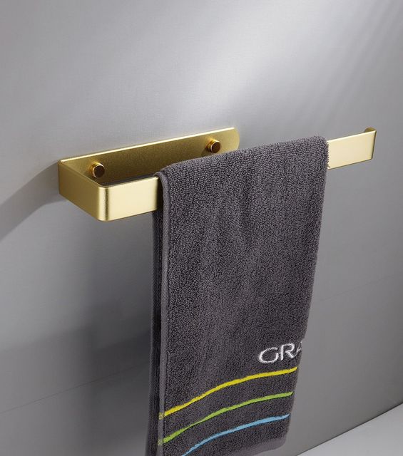 Uchwyt na papier toaletowy i haki na ręczniki ULA, szczotkowane złoto, akcesoria łazienkowe, aluminiowe zestawy sprzętu do kąpieli - Wianko - 6
