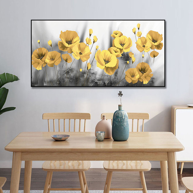 Nowoczesny plakat obraz na płótnie ze złotym liściem - abstrakcyjny krajobraz do salonu - Wianko - 11