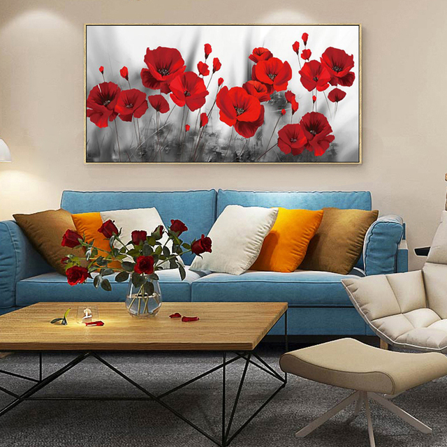 Nowoczesny plakat obraz na płótnie ze złotym liściem - abstrakcyjny krajobraz do salonu - Wianko - 8