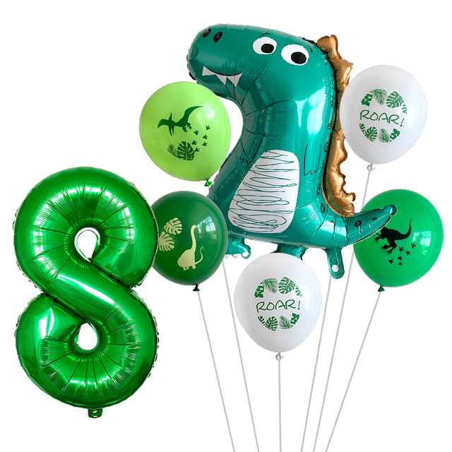 Dekoracja urodzinowa dżungli - 7 balonów dinozaurów 1-9 lat - Wianko - 8