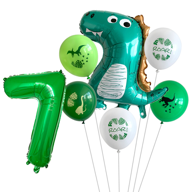 Dekoracja urodzinowa dżungli - 7 balonów dinozaurów 1-9 lat - Wianko - 7
