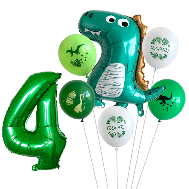 Dekoracja urodzinowa dżungli - 7 balonów dinozaurów 1-9 lat - Wianko - 4
