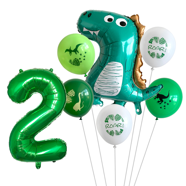 Dekoracja urodzinowa dżungli - 7 balonów dinozaurów 1-9 lat - Wianko - 2