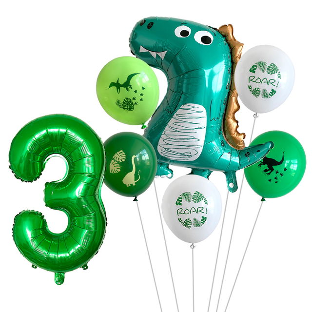 Dekoracja urodzinowa dżungli - 7 balonów dinozaurów 1-9 lat - Wianko - 3