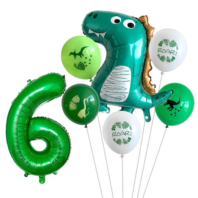 Dekoracja urodzinowa dżungli - 7 balonów dinozaurów 1-9 lat - Wianko - 6