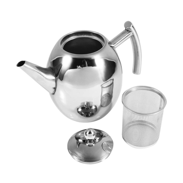 Czajnik do herbaty ze stali nierdzewnej, dużej pojemności 1000/1500ML, odporny na ciepło z filtrem do mleka i herbatą oolong Flower - Wianko - 4