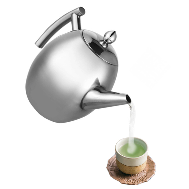 Czajnik do herbaty ze stali nierdzewnej, dużej pojemności 1000/1500ML, odporny na ciepło z filtrem do mleka i herbatą oolong Flower - Wianko - 7