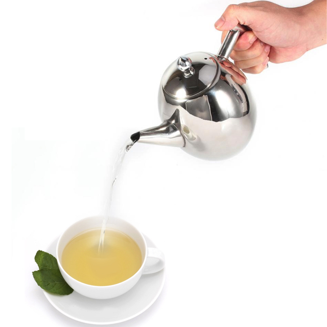 Czajnik do herbaty ze stali nierdzewnej, dużej pojemności 1000/1500ML, odporny na ciepło z filtrem do mleka i herbatą oolong Flower - Wianko - 6