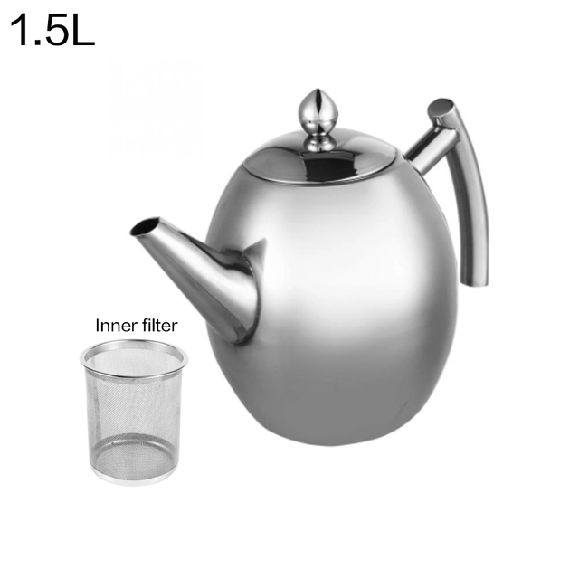 Czajnik do herbaty ze stali nierdzewnej, dużej pojemności 1000/1500ML, odporny na ciepło z filtrem do mleka i herbatą oolong Flower - Wianko - 11