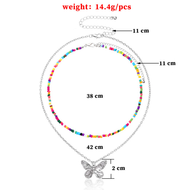 Naszyjnik Bohemia Handmade Rainbow Candy Shell - wielowarstwowy, satelitarny, gotycki, damska moda z koralikami serce - biżuteria prezenty - Wianko - 20