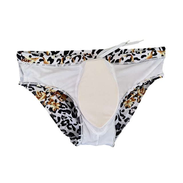 Męskie stroje kąpielowe o niskiej talii, w modnym wzorze Leopard, szybkoschnące, wykonane z nylonu - Pad plaża Surfing pnie - Wianko - 7