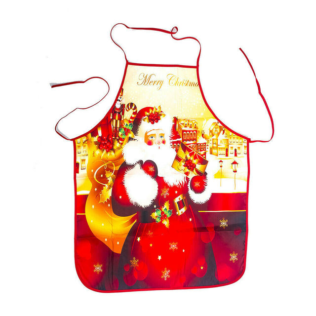 Czerwony świąteczny fartuch z ozdobami, idealny na kolację i przyjęcie, dla kobiet i mężczyzn - Wianko - 12