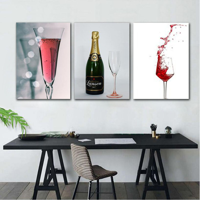 Plakat dekoracyjny do domu, restauracji i hoteli - Nowoczesne wino, szampan, koktajle - Obraz na płótnie bez ramy - Wianko - 3
