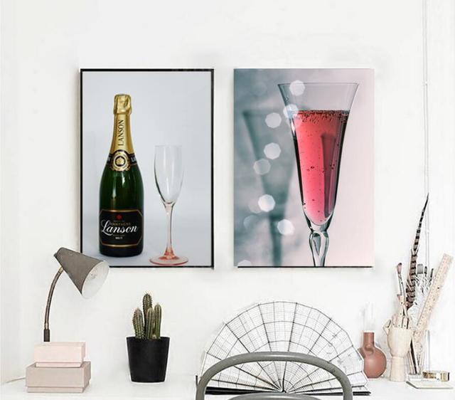 Plakat dekoracyjny do domu, restauracji i hoteli - Nowoczesne wino, szampan, koktajle - Obraz na płótnie bez ramy - Wianko - 4