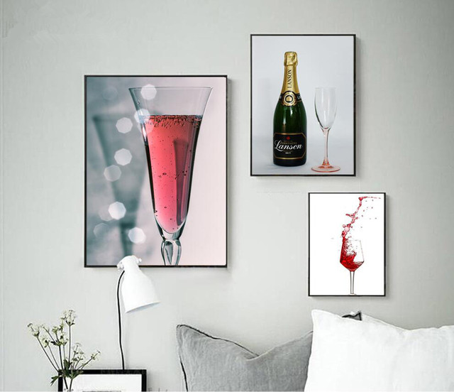 Plakat dekoracyjny do domu, restauracji i hoteli - Nowoczesne wino, szampan, koktajle - Obraz na płótnie bez ramy - Wianko - 5