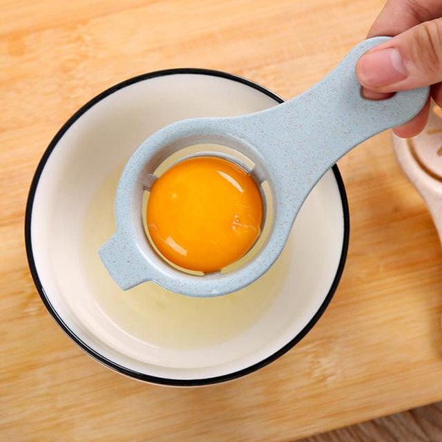 Mini Separator białka od żółtka jaj - ergonomiczny, kreatywny uchwyt, pszenica słoma, narzędzie kuchenne - Wianko - 3