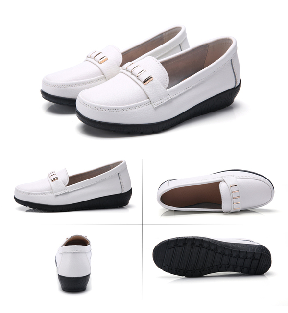 AARDIMI damska klasyka - skórzane buty typu 'slip-on', białe baleriny mokasyny - Wianko - 10