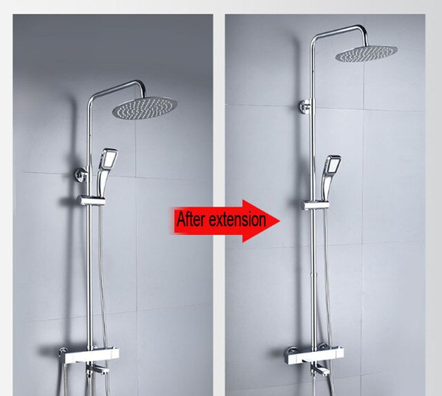 Drążek prysznicowy Mosiężny 30 cm - przedłużka do belki ślizgowej prysznicowej - Wianko - 7