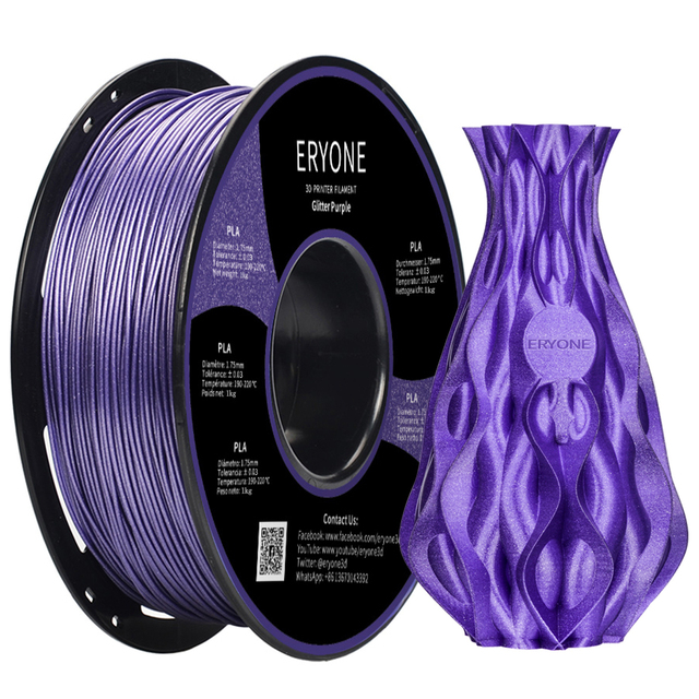 Eryone 3D Brokat PLA Filament 1kg 1.75mm wysokiej jakości  - świecący materiał do druku 3D - Wianko - 3