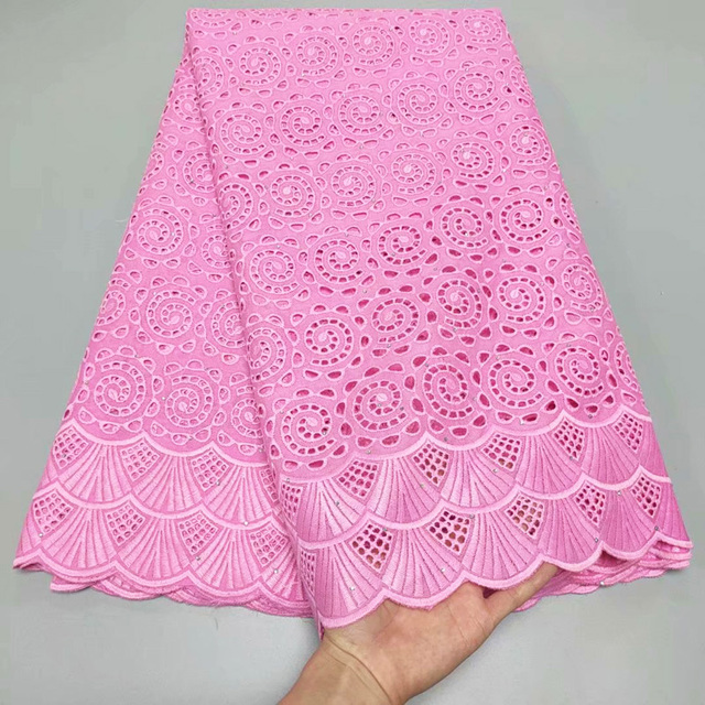 Szwajcarska koronkowa woalowa tkanina Dry Lace, wysokiej jakości bawełna, 2.5 metra, kolor afrykański francuski - Wianko - 38
