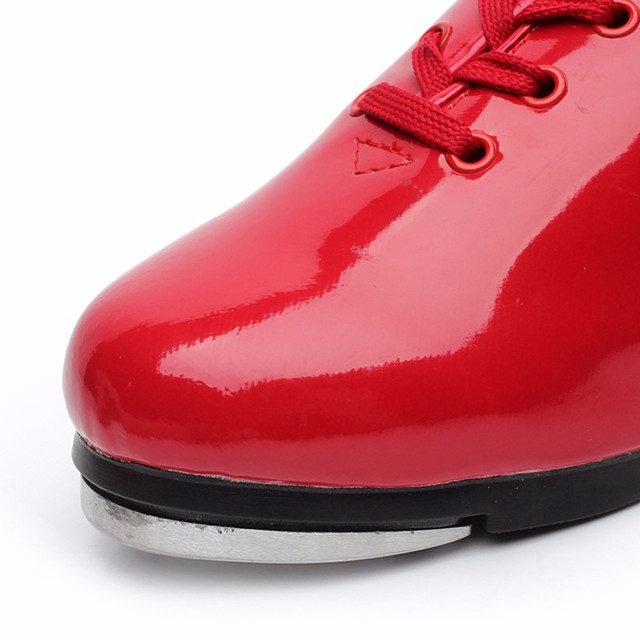 Tańczące buty skórzane, czarne/czerwone/białe, duży rozmiar 27-46, miękka podeszwa, unisex WD313 - Wianko - 11