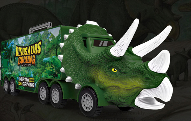 Samochód ciężarowy transporter dla dzieci - dinozaur modelowy z oświetleniem i muzyką - Wianko - 2