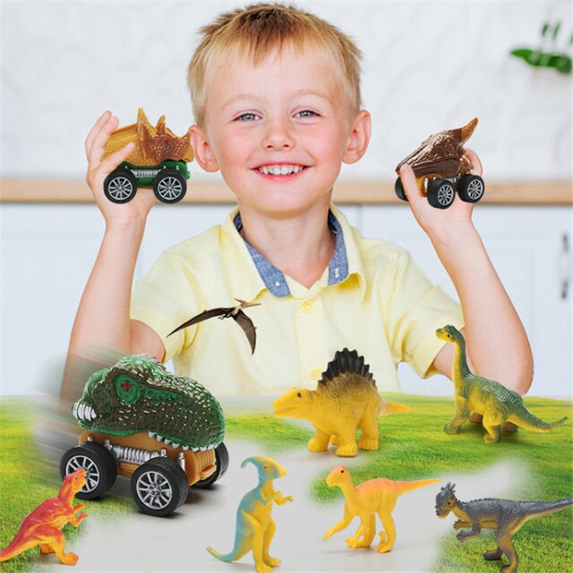 Samochód ciężarowy transporter dla dzieci - dinozaur modelowy z oświetleniem i muzyką - Wianko - 3