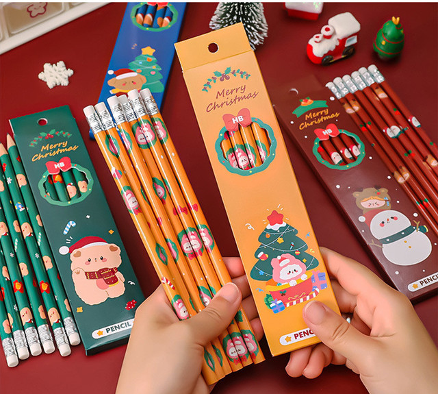 Kawaii ołówek do pisania uczeń rysunek, 6 sztuk/paczka, drewniany, z gumką szkoła papiernicze - Wianko - 6