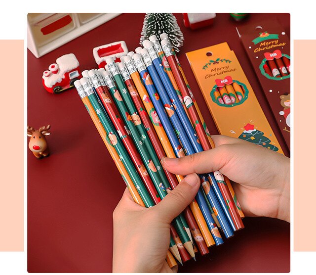 Kawaii ołówek do pisania uczeń rysunek, 6 sztuk/paczka, drewniany, z gumką szkoła papiernicze - Wianko - 7