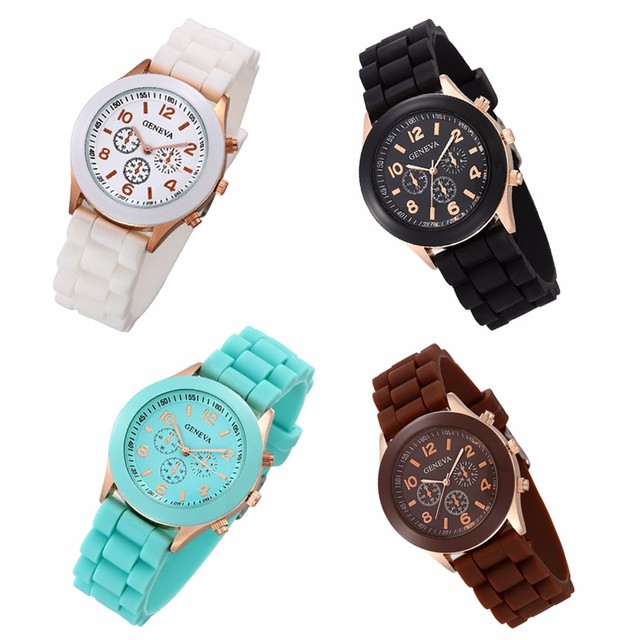 Nowy zegarek damski luksusowej marki mody, kwarcowy, z paskiem silikonowym - galaretką, Orologio Uomo - Wianko - 1