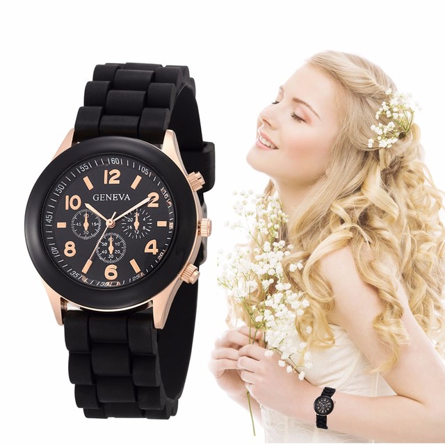 Nowy zegarek damski luksusowej marki mody, kwarcowy, z paskiem silikonowym - galaretką, Orologio Uomo - Wianko - 2