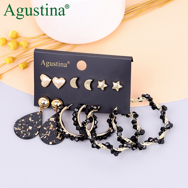 Kolczyki Agustina 2021 - zestaw pereł, vintage kolczyki wiszące boho - Wianko - 2