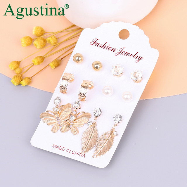 Kolczyki Agustina 2021 - zestaw pereł, vintage kolczyki wiszące boho - Wianko - 11