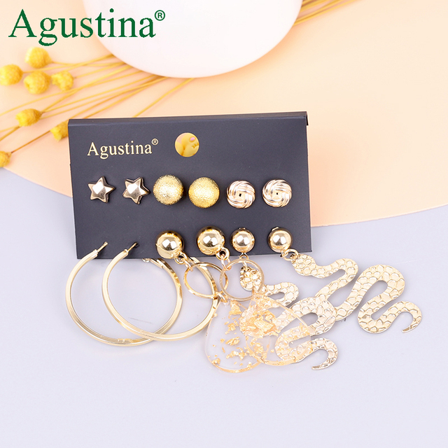 Kolczyki Agustina 2021 - zestaw pereł, vintage kolczyki wiszące boho - Wianko - 9