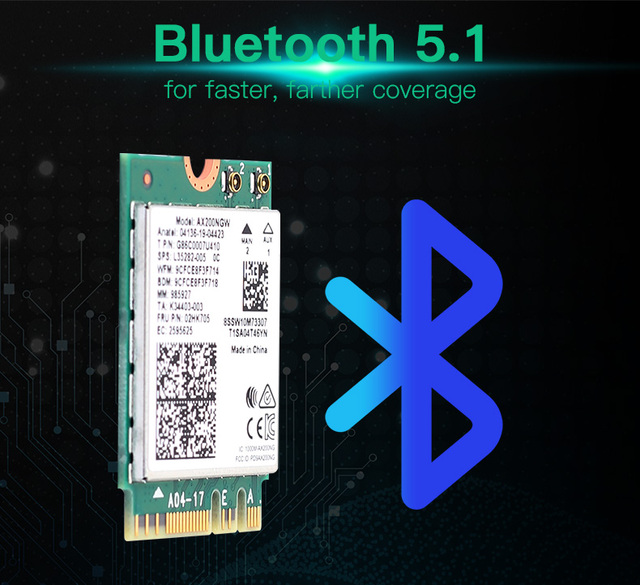 Karta sieciowa Intel AX210 802.11ax/ac 2.4Ghz 5Ghz M.2 Bluetooth 5.2 WiFi 6E 3000 mb/s - Adapter do laptopa - Wianko - 4