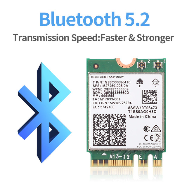 Karta sieciowa Intel AX210 802.11ax/ac 2.4Ghz 5Ghz M.2 Bluetooth 5.2 WiFi 6E 3000 mb/s - Adapter do laptopa - Wianko - 13