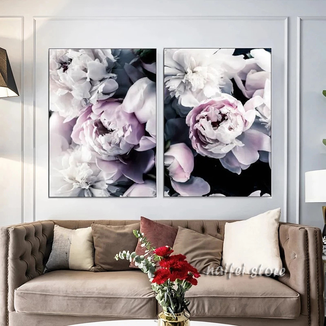 Piwonie 5D DIY diamentowe malowanie - Różowy kwiat - Sztuka zestawu diamentowego haftu - Mozaika minimalistyczna do dekoracji domu - Wianko - 2