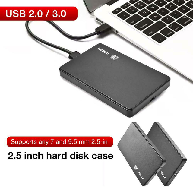 Obudowa HDD USB 3.0/2.0 SATA 2.5 cala 5 Gb/s - zewnętrzne zamknięcie dla twardego dysku - PC, torby i etui na dyski twarde - Wianko - 2